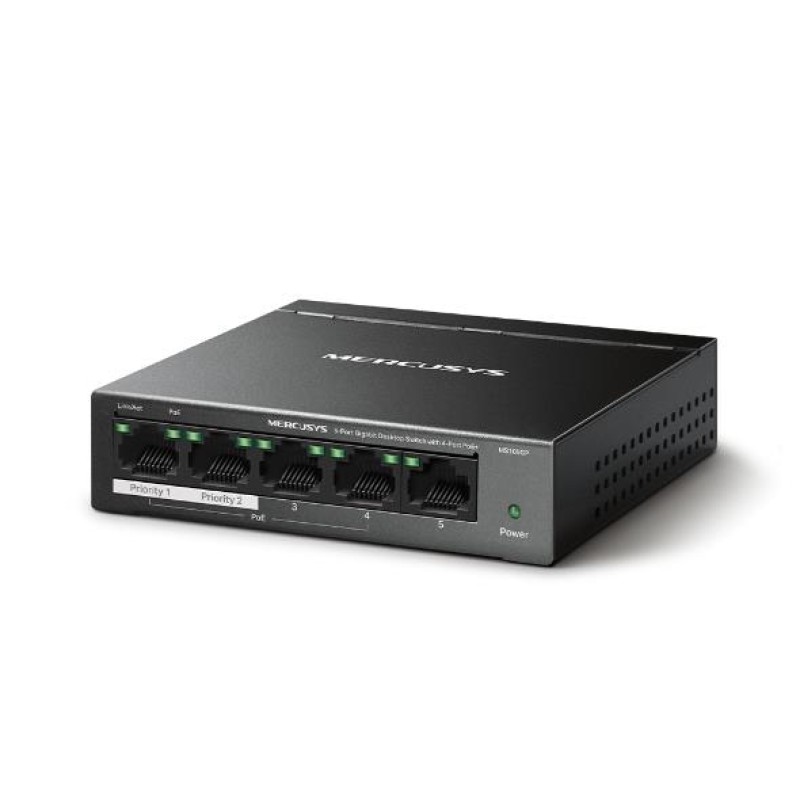Mercusys MS105GP 5-Port Gigabit Switch with 4-Port PoE+