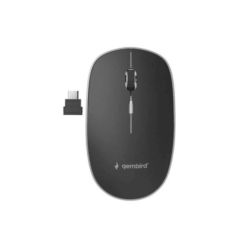 Gembird Silent Wireless Optical Mouse with Type-C Receiver