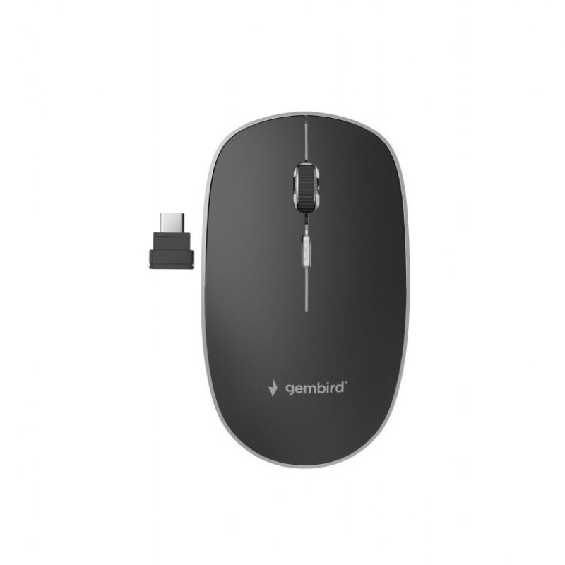 Gembird Silent Wireless Optical Mouse with Type-C Receiver