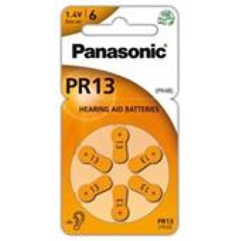 Panasonic PR13 Zinc Air Hearing Aid Batteries 6 Pack