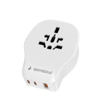 Gembird Universal Travel Power Adapter 20W White