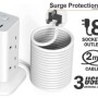 Tessan 2m Power Tower 8 AC Outlets, 3 USB (UK PLUG)