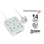 Tessan 2m Power Strip 4 AC Outlets, 2 USB, 1 Type-C