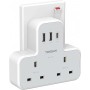 Tessan 2-Gang UK Wall Charger 2 USB-A, 1 USB-C 13A