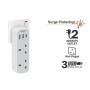 Tessan 5-in-1 Wall Adapter 2 AC Outlets, 2 USB, 1 Type-C