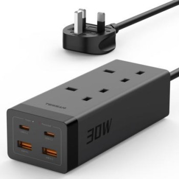 Tessan 2 AC 4-Port Charger 30W PD with 2m Cable