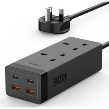 Tessan 2 AC 4-Port Charger 30W PD with 2m Cable