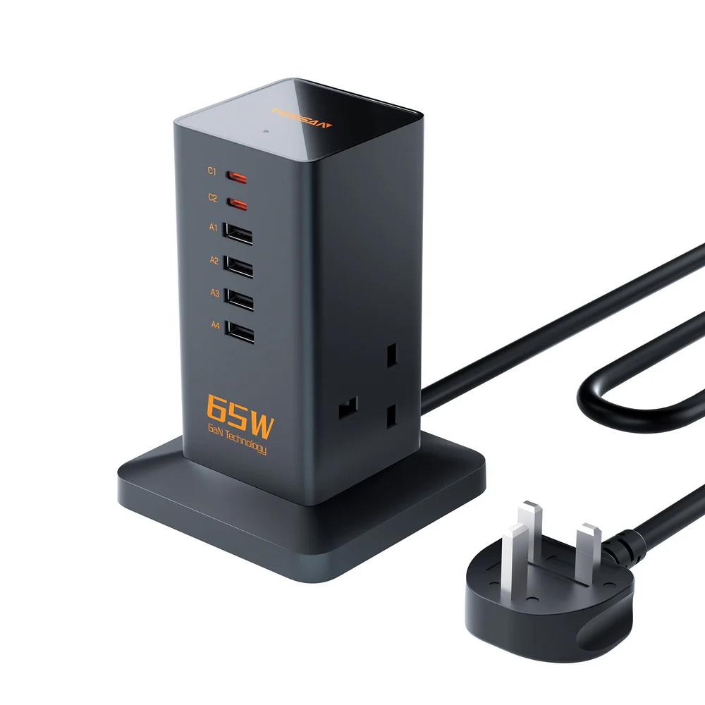 Tessan 65W GaN Charger Extension Tower with USB-C