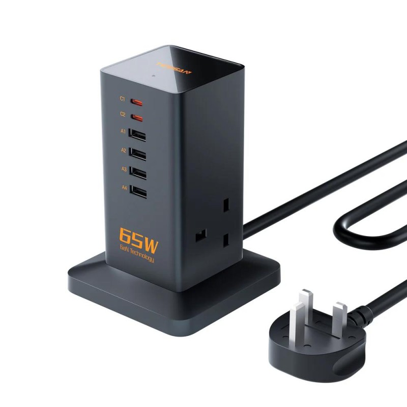 Tessan 65W GaN Charger Extension Tower with USB-C