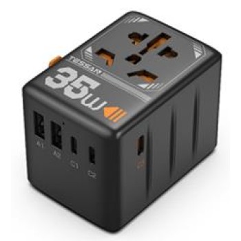 Tessan 35W World Travel Adapter Black