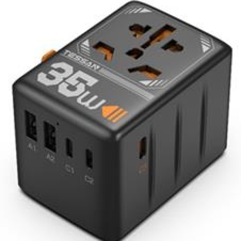 Tessan 35W World Travel Adapter Black