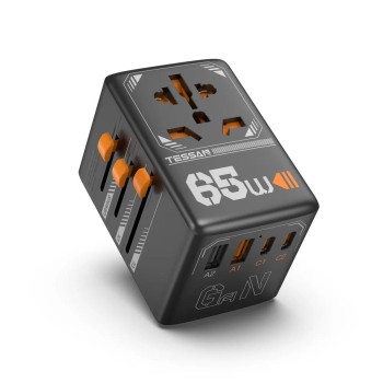 Tessan Universal 65W International Travel Adapter Black