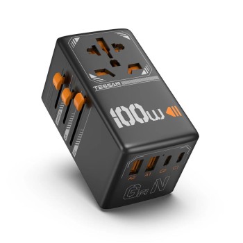 Tessan Universal 100W International Travel Adapter Black