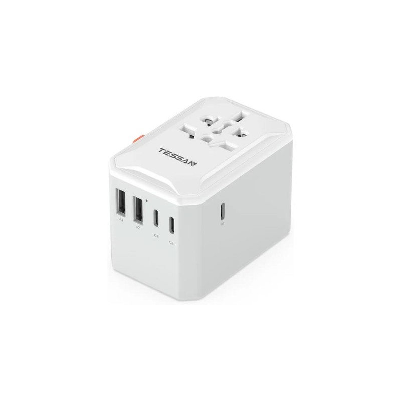 Tessan 6 in 1 5 USB (3USB-C) C / BF/O / A Type Outlet Conversion Plug Compatible