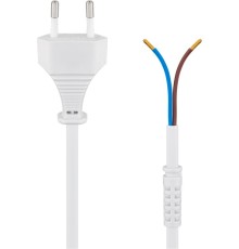 Cable with Euro Plug for Assembly, 1.5 m, White