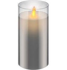 LED Real Wax Candle in Glass, 7.5 x 15 cm