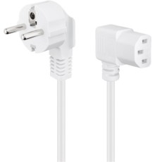 Angled IEC Cord on Both Sides, 5 m, White