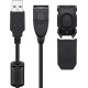 USB 2.0 Hi-Speed Extension Cable with Securing Clip, black