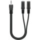3.5 mm Audio Y Cable Adapter, 1x Male to 2x Female Stereo