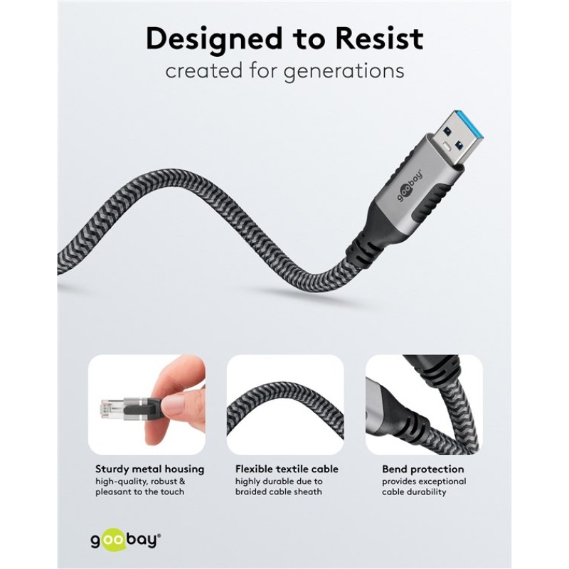 Goobay USB-C 3.0 to RJ45 Ethernet Cable 5m