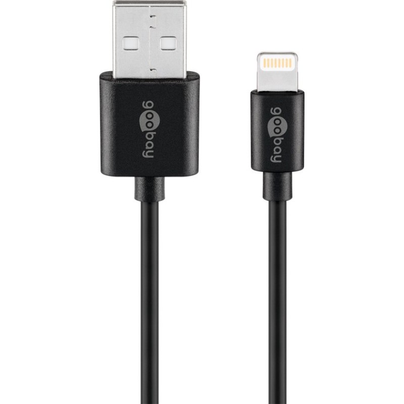Goobay 0.5m USB-A to Lightning Cable Black