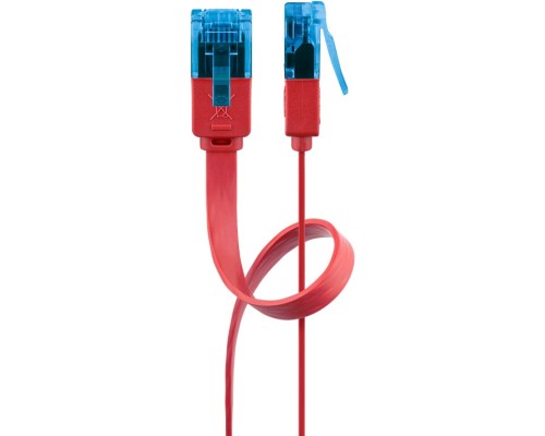 CAT 6A Flat Patch Cable U/UTP, red