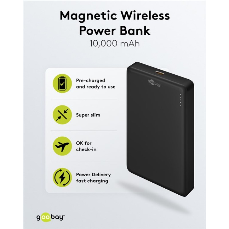 Goobay Magnetic Wireless Power Bank 10000 mAh