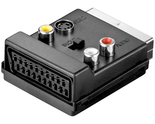 SCART to Composite Video and S-Video Adapter, IN/OUT, with SCART Passthrough