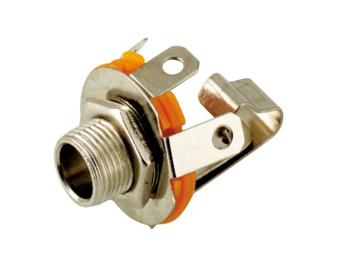 Jack Chassis Socket with Switch Contact - 6.35 mm - Mono
