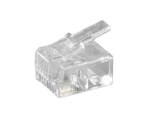 RJ11 Modular Plug for Round Cables, 4-Pin