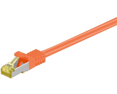 RJ45 Patch Cord CAT 6A S/FTP (PiMF), 500 MHz, with CAT 7 Raw Cable, orange
