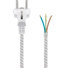 Heat-Resistant Protective Contact Cable for Assembly, 3 m, White and Silver
