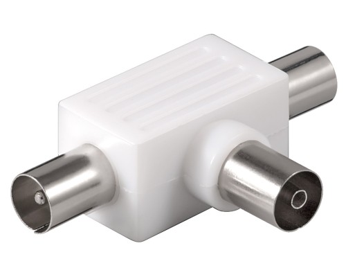 Coaxial T Adapter: Double Coaxial Plug > Coaxial Socket