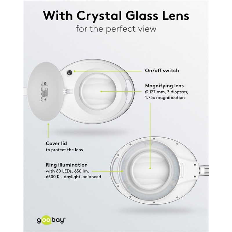 Goobay 8W LED Magnifying Lamp White