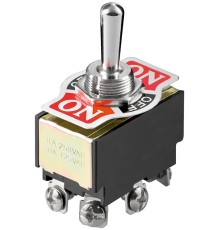 Toggle Switch Miniature, 2x ON - OFF - ON, 6 Pins with Screw Terminals