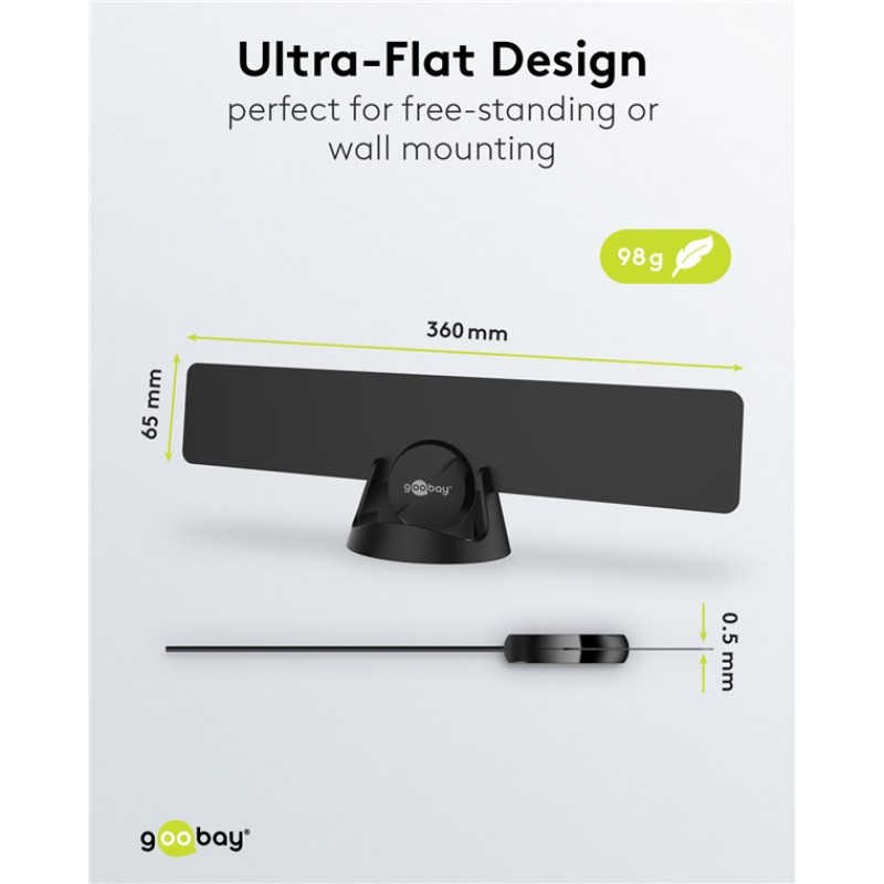 Goobay Indoor TV Antenna 30dB White