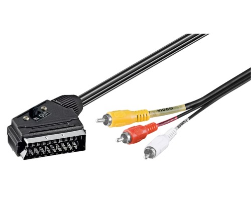 Adapter Cable, SCART to Composite Audio/Video, IN/OUT