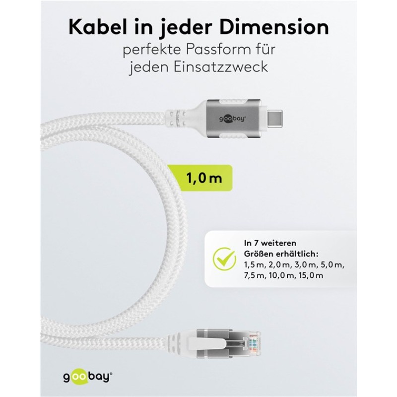 Goobay USB-C 3.1 to RJ45 Ethernet Cable 1m