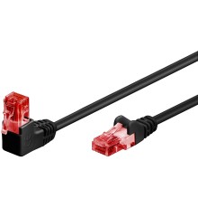 CAT 6 Patch Cable 1x 90° Angled, U/UTP, black