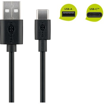Goobay USB-A to USB-C Cable 0.5m Black