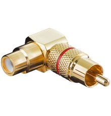 RCA Adapter 90°, Gold Version, red