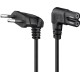 Connection Cable Euro Plug Angled at Both Ends, 0.75 m, Black