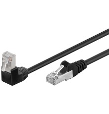 CAT 5e Patch Cable 1x 90° Angled, F/UTP, black