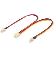 Y Power Cable for PC Fan, 3-Pin Male/Female