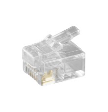 RJ12 Modular Plug for Round Cables, 6-Pin