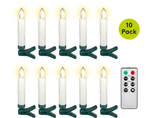 10 Wireless LED Christmas Tree Candles