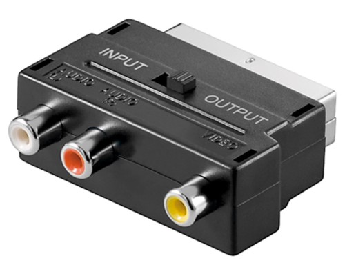 SCART to Composite Audio/Video Adapter, IN/OUT