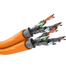 CAT 7A Duplex Network Cable, S/FTP (PiMF), orange