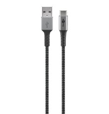 USB-C™ to USB-A Textile Cable with Metal Plugs (Space Grey/Silver), 0.5 m