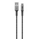 USB-C™ to USB-A Textile Cable with Metal Plugs (Space Grey/Silver), 1 m